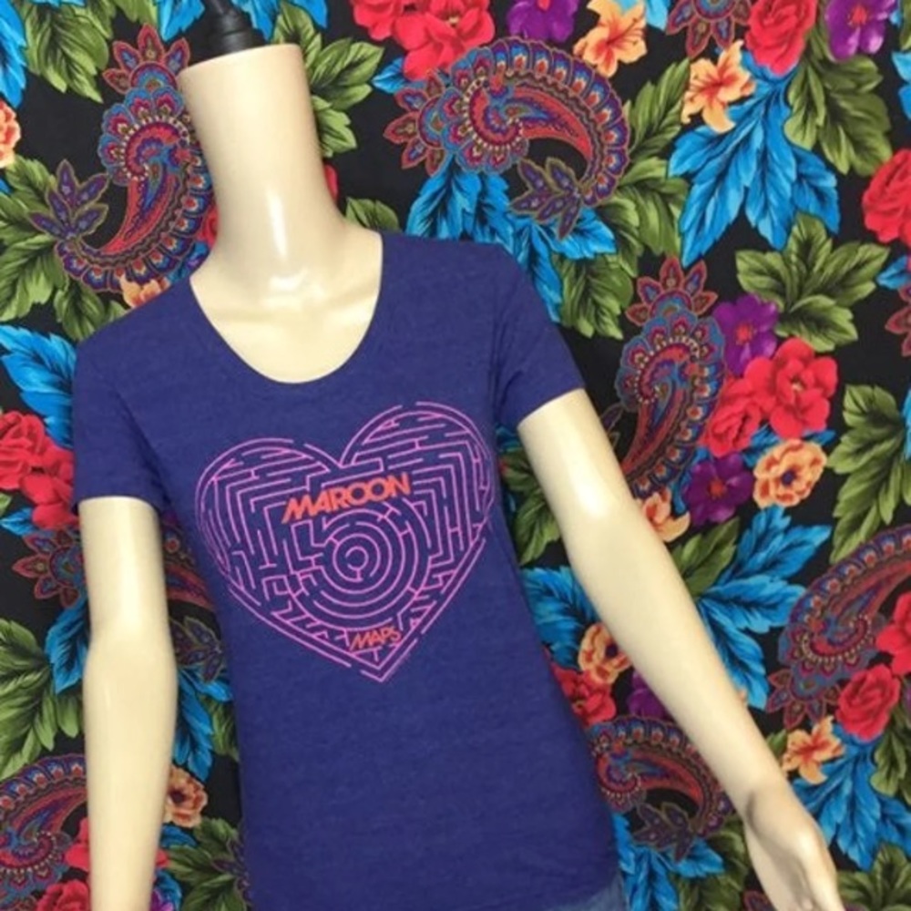 WOMEN'S MAROON 5 BAND SHIRT SMALL TOP AMERICAN APPAREL TRACK SHIRT ADAM LAVINE - Picture 5 of 7